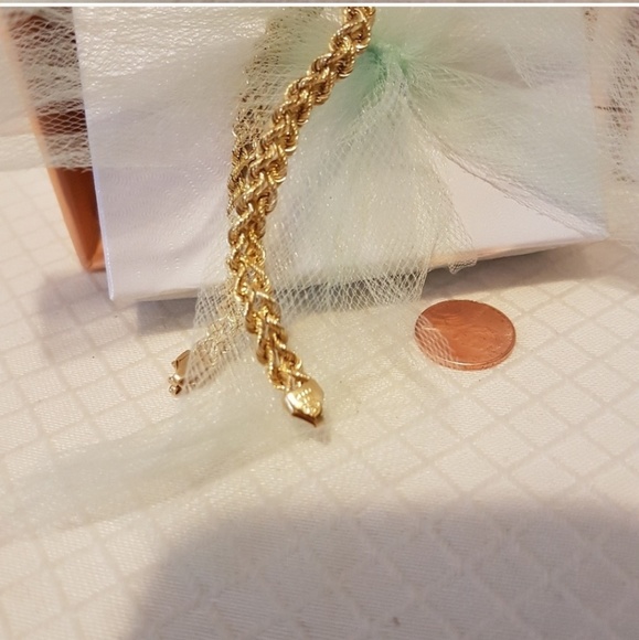 14K Peruvian Gold Double Chain Bracelet - Picture 3 of 4